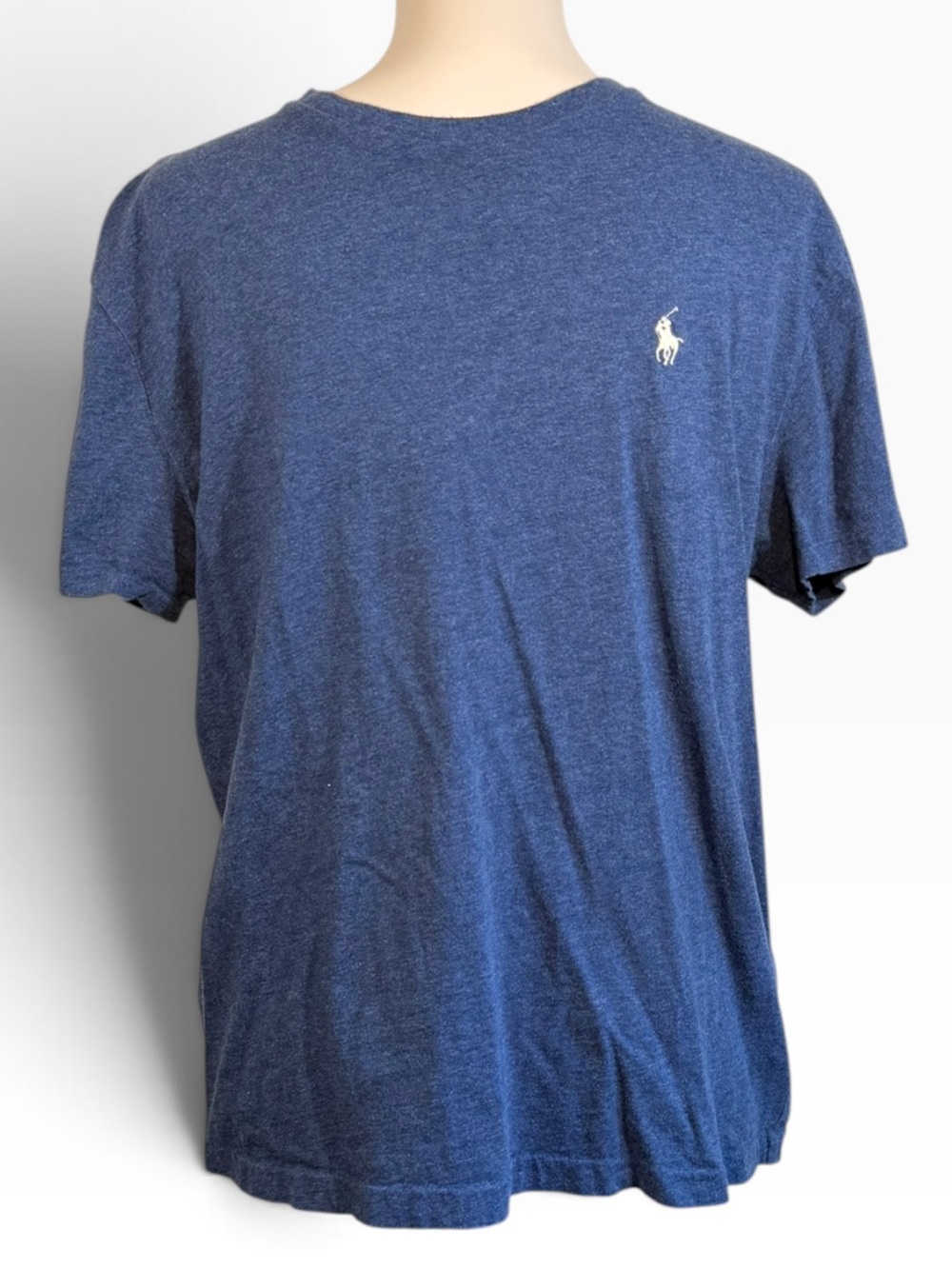 Polo Ralph Lauren Men's Heather Navy Crewneck Tee with Pony Logo